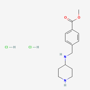 molecular formula C14H22Cl2N2O2 B2788402 Methyl 4-[(piperidin-4-ylamino)methyl]benzoate dihydrochloride CAS No. 1233952-93-6