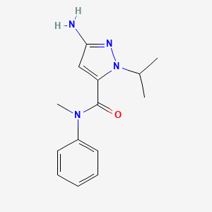 molecular formula C14H18N4O B2788403 3-Amino-1-isopropyl-N-methyl-n-phenyl-1H-pyrazole-5-carboxamide CAS No. 2101198-20-1