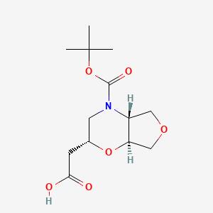molecular formula C13H21NO6 B2788408 2-[(2R,4Ar,7aS)-4-[(2-methylpropan-2-yl)oxycarbonyl]-2,3,4a,5,7,7a-hexahydrofuro[3,4-b][1,4]oxazin-2-yl]acetic acid CAS No. 2248279-71-0