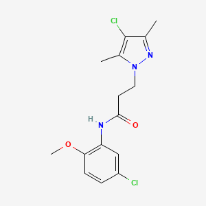 molecular formula C15H17Cl2N3O2 B2788409 N-(5-chloro-2-methoxyphenyl)-3-(4-chloro-3,5-dimethyl-1H-pyrazol-1-yl)propanamide CAS No. 890597-02-1