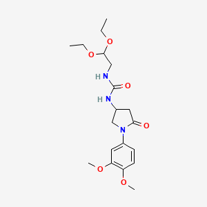 1-(2,2-Diethoxyethyl)-3-(1-(3,4-dimethoxyphenyl)-5-oxopyrrolidin-3-yl)urea