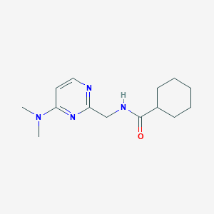 molecular formula C14H22N4O B2788411 N-((4-(dimethylamino)pyrimidin-2-yl)methyl)cyclohexanecarboxamide CAS No. 1797329-74-8