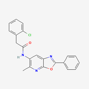 molecular formula C21H16ClN3O2 B2788416 2-(2-chlorophenyl)-N-(5-methyl-2-phenyloxazolo[5,4-b]pyridin-6-yl)acetamide CAS No. 2034521-09-8