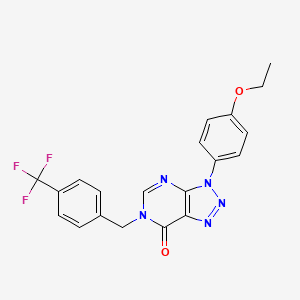 molecular formula C20H16F3N5O2 B2788417 3-(4-Ethoxyphenyl)-6-[[4-(trifluoromethyl)phenyl]methyl]triazolo[4,5-d]pyrimidin-7-one CAS No. 912618-17-8
