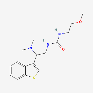 molecular formula C16H23N3O2S B2788418 1-(2-(Benzo[b]thiophen-3-yl)-2-(dimethylamino)ethyl)-3-(2-methoxyethyl)urea CAS No. 2034300-93-9