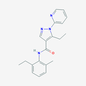 molecular formula C20H22N4O B278842 5-ethyl-N-(2-ethyl-6-methylphenyl)-1-(2-pyridinyl)-1H-pyrazole-4-carboxamide 