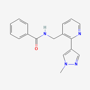 molecular formula C17H16N4O B2788434 N-((2-(1-methyl-1H-pyrazol-4-yl)pyridin-3-yl)methyl)benzamide CAS No. 2034537-05-6