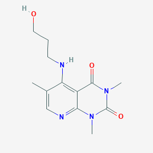 molecular formula C13H18N4O3 B2788441 5-((3-hydroxypropyl)amino)-1,3,6-trimethylpyrido[2,3-d]pyrimidine-2,4(1H,3H)-dione CAS No. 946357-50-2