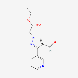 ethyl 2-[4-formyl-3-(pyridin-3-yl)-1H-pyrazol-1-yl]acetate