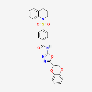 N-(5-(2,3-dihydrobenzo[b][1,4]dioxin-2-yl)-1,3,4-oxadiazol-2-yl)-4-((3,4-dihydroquinolin-1(2H)-yl)sulfonyl)benzamide