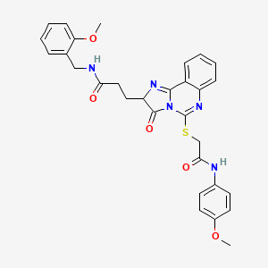 3-[5-({[(4-methoxyphenyl)carbamoyl]methyl}sulfanyl)-3-oxo-2H,3H-imidazo[1,2-c]quinazolin-2-yl]-N-[(2-methoxyphenyl)methyl]propanamide