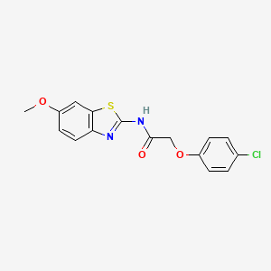 molecular formula C16H13ClN2O3S B2788465 2-(4-chlorophenoxy)-N-(6-methoxy-1,3-benzothiazol-2-yl)acetamide CAS No. 330201-50-8