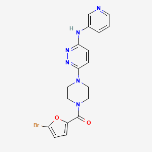 molecular formula C18H17BrN6O2 B2788467 (5-Bromofuran-2-yl)(4-(6-(pyridin-3-ylamino)pyridazin-3-yl)piperazin-1-yl)methanone CAS No. 1021038-91-4