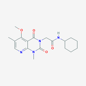 molecular formula C18H24N4O4 B2788468 N-cyclohexyl-2-(5-methoxy-1,6-dimethyl-2,4-dioxo-1,2-dihydropyrido[2,3-d]pyrimidin-3(4H)-yl)acetamide CAS No. 946350-69-2