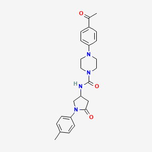 4-(4-acetylphenyl)-N-(5-oxo-1-(p-tolyl)pyrrolidin-3-yl)piperazine-1-carboxamide
