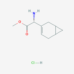 molecular formula C10H16ClNO2 B2788473 Methyl (2R)-2-amino-2-(3-bicyclo[4.1.0]hept-3-enyl)acetate;hydrochloride CAS No. 2361625-37-6