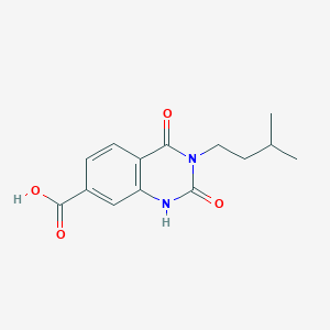 molecular formula C14H16N2O4 B2788477 3-(3-Methylbutyl)-2,4-dioxo-1,2,3,4-tetrahydroquinazoline-7-carboxylic acid CAS No. 1223881-67-1