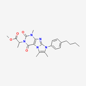 molecular formula C24H29N5O4 B2788479 methyl 2-(8-(4-butylphenyl)-1,6,7-trimethyl-2,4-dioxo-1H-imidazo[2,1-f]purin-3(2H,4H,8H)-yl)propanoate CAS No. 896301-95-4