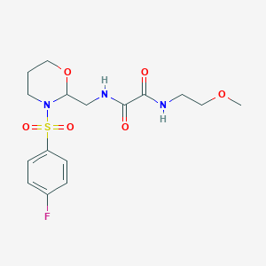 N1-((3-((4-fluorophenyl)sulfonyl)-1,3-oxazinan-2-yl)methyl)-N2-(2-methoxyethyl)oxalamide