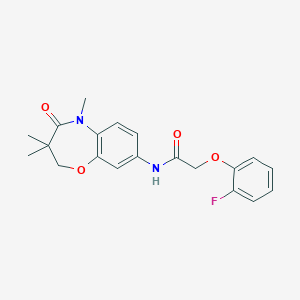 molecular formula C20H21FN2O4 B2788487 2-(2-fluorophenoxy)-N-(3,3,5-trimethyl-4-oxo-2,3,4,5-tetrahydrobenzo[b][1,4]oxazepin-8-yl)acetamide CAS No. 921868-19-1