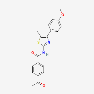 4-acetyl-N-[4-(4-methoxyphenyl)-5-methyl-1,3-thiazol-2-yl]benzamide