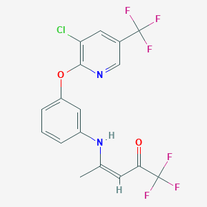 molecular formula C17H11ClF6N2O2 B2788501 4-(3-{[3-Chloro-5-(trifluoromethyl)-2-pyridinyl]oxy}anilino)-1,1,1-trifluoro-3-penten-2-one CAS No. 338402-22-5