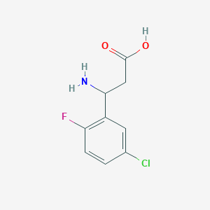 molecular formula C9H9ClFNO2 B2788502 3-Amino-3-(5-chloro-2-fluorophenyl)propanoic acid CAS No. 773118-68-6