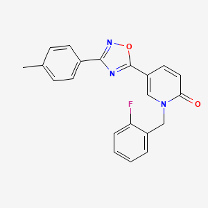 molecular formula C21H16FN3O2 B2788504 1-(2-fluorobenzyl)-5-(3-(p-tolyl)-1,2,4-oxadiazol-5-yl)pyridin-2(1H)-one CAS No. 1251616-45-1
