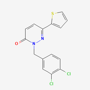 molecular formula C15H10Cl2N2OS B2788518 2-[(3,4-Dichlorophenyl)methyl]-6-thiophen-2-ylpyridazin-3-one CAS No. 899946-45-3