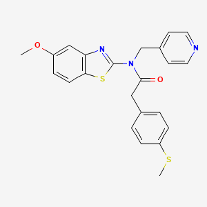 molecular formula C23H21N3O2S2 B2788519 N-(5-methoxybenzo[d]thiazol-2-yl)-2-(4-(methylthio)phenyl)-N-(pyridin-4-ylmethyl)acetamide CAS No. 923678-05-1