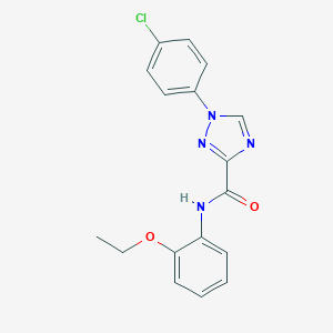 molecular formula C17H15ClN4O2 B278852 1-(4-chlorophenyl)-N-(2-ethoxyphenyl)-1H-1,2,4-triazole-3-carboxamide 