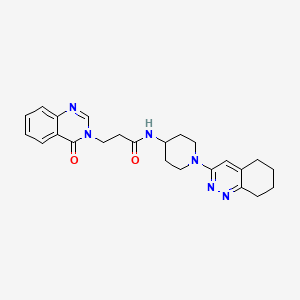 molecular formula C24H28N6O2 B2788521 3-(4-oxoquinazolin-3(4H)-yl)-N-(1-(5,6,7,8-tetrahydrocinnolin-3-yl)piperidin-4-yl)propanamide CAS No. 1903878-45-4