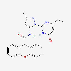 N-(1-(4-ethyl-6-oxo-1,6-dihydropyrimidin-2-yl)-3-methyl-1H-pyrazol-5-yl)-9H-xanthene-9-carboxamide