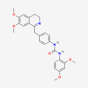 molecular formula C27H29N3O5 B2788526 1-[4-[(6,7-Dimethoxy-3,4-dihydroisoquinolin-1-yl)methyl]phenyl]-3-(2,4-dimethoxyphenyl)urea CAS No. 1024082-05-0