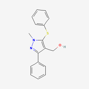 molecular formula C17H16N2OS B2788532 [1-methyl-3-phenyl-5-(phenylsulfanyl)-1H-pyrazol-4-yl]methanol CAS No. 318247-55-1