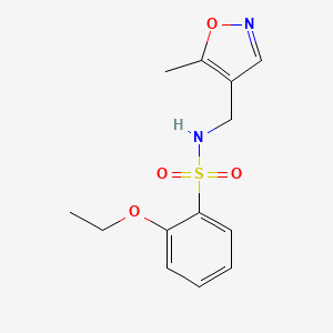 molecular formula C13H16N2O4S B2788533 2-ethoxy-N-((5-methylisoxazol-4-yl)methyl)benzenesulfonamide CAS No. 2034245-69-5