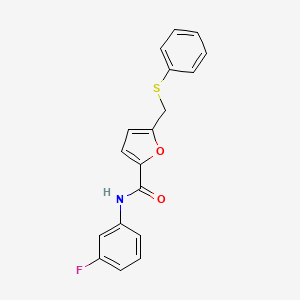 molecular formula C18H14FNO2S B2788536 N-(3-fluorophenyl)-5-(phenylsulfanylmethyl)furan-2-carboxamide CAS No. 831211-60-0