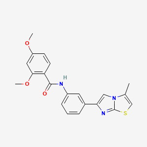 molecular formula C21H19N3O3S B2788539 2,4-dimethoxy-N-(3-(3-methylimidazo[2,1-b]thiazol-6-yl)phenyl)benzamide CAS No. 893981-64-1