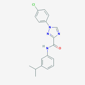 molecular formula C18H17ClN4O B278854 1-(4-chlorophenyl)-N-(3-isopropylphenyl)-1H-1,2,4-triazole-3-carboxamide 