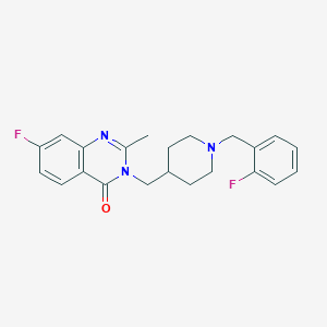 7-Fluoro-3-[[1-[(2-fluorophenyl)methyl]piperidin-4-yl]methyl]-2-methylquinazolin-4-one