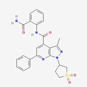 N-(2-carbamoylphenyl)-1-(1,1-dioxidotetrahydrothiophen-3-yl)-3-methyl-6-phenyl-1H-pyrazolo[3,4-b]pyridine-4-carboxamide