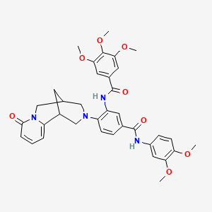 N-(5-((3,4-dimethoxyphenyl)carbamoyl)-2-(8-oxo-5,6-dihydro-1H-1,5-methanopyrido[1,2-a][1,5]diazocin-3(2H,4H,8H)-yl)phenyl)-3,4,5-trimethoxybenzamide