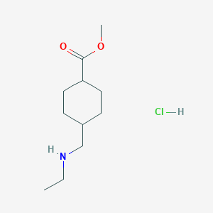 molecular formula C11H22ClNO2 B2788561 Methyl 4-[(ethylamino)methyl]cyclohexane-1-carboxylate hydrochloride CAS No. 2137536-43-5