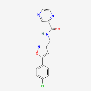N-((5-(4-chlorophenyl)isoxazol-3-yl)methyl)pyrazine-2-carboxamide
