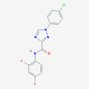 molecular formula C15H9ClF2N4O B278857 1-(4-chlorophenyl)-N-(2,4-difluorophenyl)-1H-1,2,4-triazole-3-carboxamide 