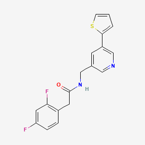 2-(2,4-difluorophenyl)-N-((5-(thiophen-2-yl)pyridin-3-yl)methyl)acetamide