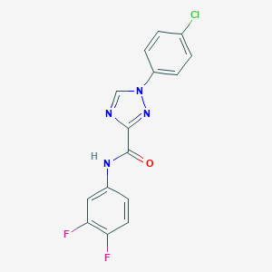 molecular formula C15H9ClF2N4O B278859 1-(4-chlorophenyl)-N-(3,4-difluorophenyl)-1H-1,2,4-triazole-3-carboxamide 