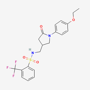 N-((1-(4-ethoxyphenyl)-5-oxopyrrolidin-3-yl)methyl)-2-(trifluoromethyl)benzenesulfonamide