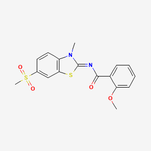 molecular formula C17H16N2O4S2 B2788595 (Z)-2-methoxy-N-(3-methyl-6-(methylsulfonyl)benzo[d]thiazol-2(3H)-ylidene)benzamide CAS No. 683237-53-8