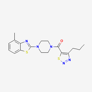 molecular formula C18H21N5OS2 B2788596 (4-(4-Methylbenzo[d]thiazol-2-yl)piperazin-1-yl)(4-propyl-1,2,3-thiadiazol-5-yl)methanone CAS No. 1203323-09-4